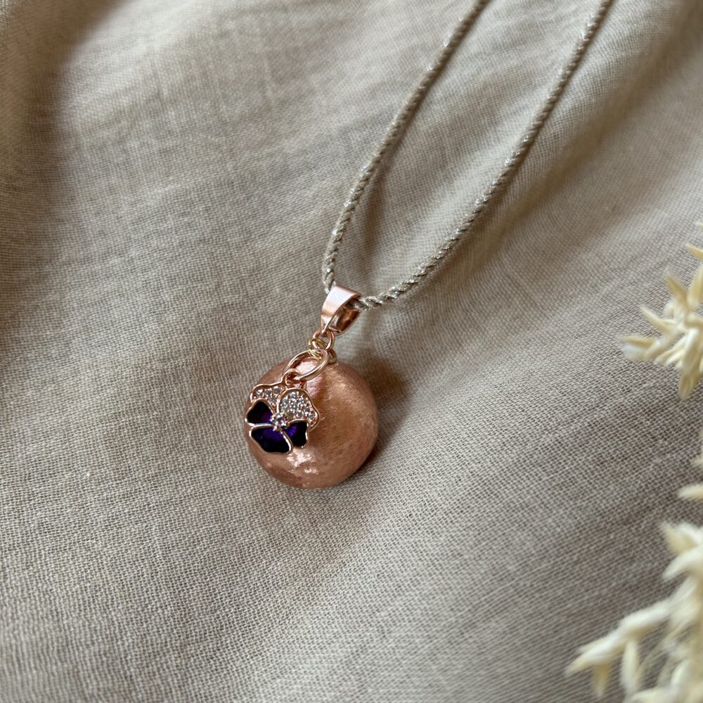 bola de grossesse or rose cordon doré violette