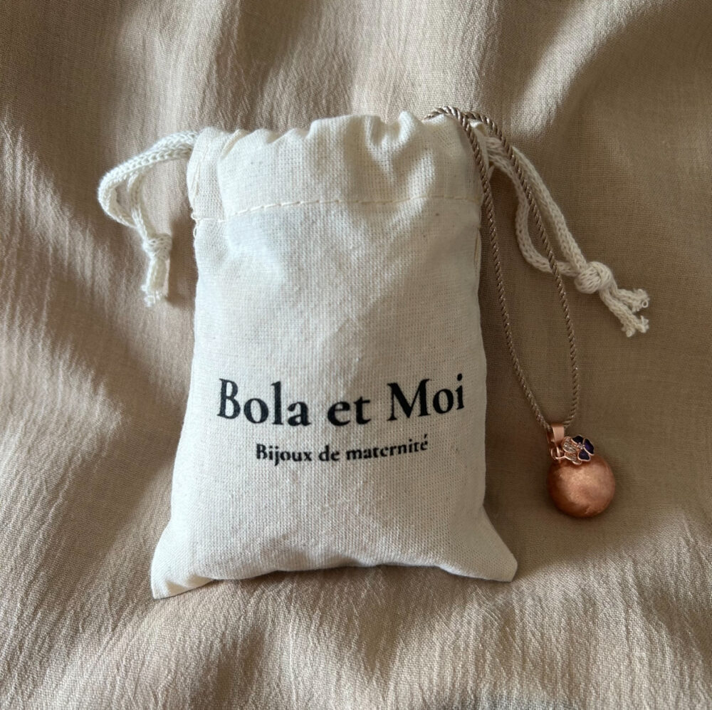 Bola de grossesse or rose Violette cordon doré – Image 4