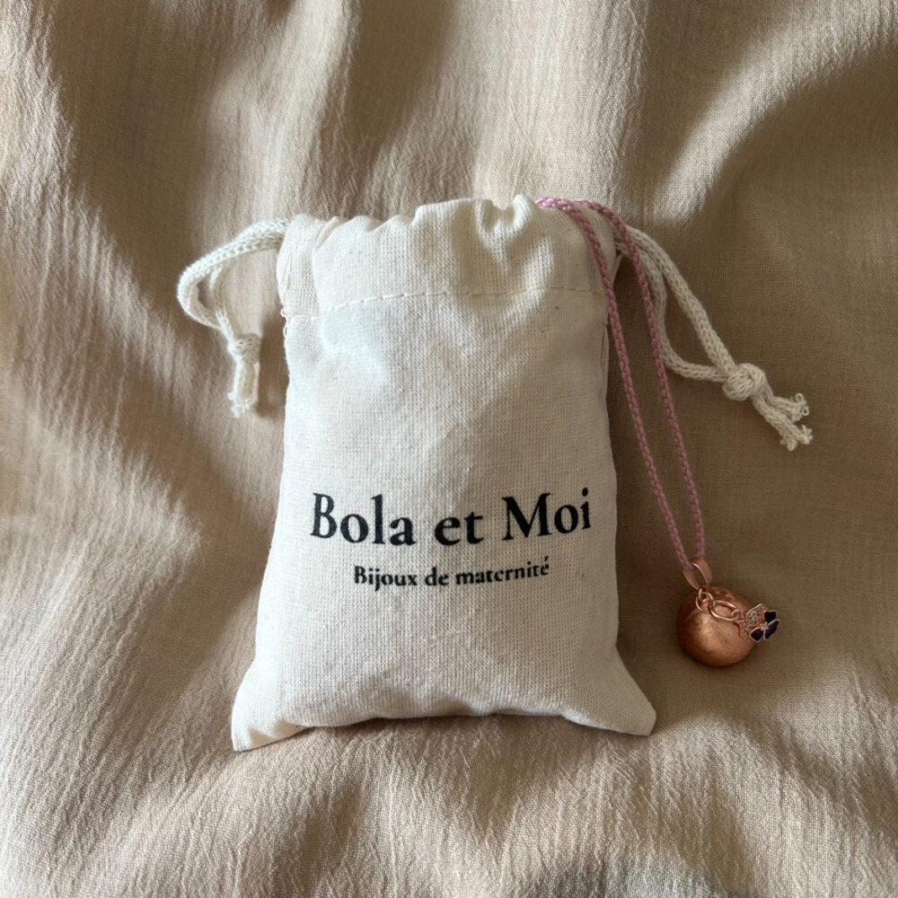 Bola de grossesse or rose Violette cordon rose – Image 4