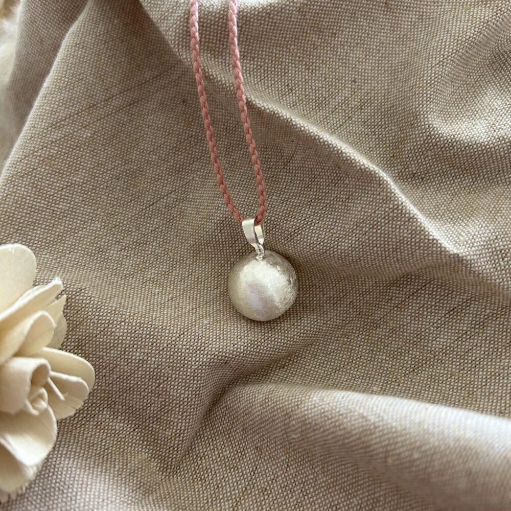 Bola de grossesse argent Auriane cordon rose – Image 2