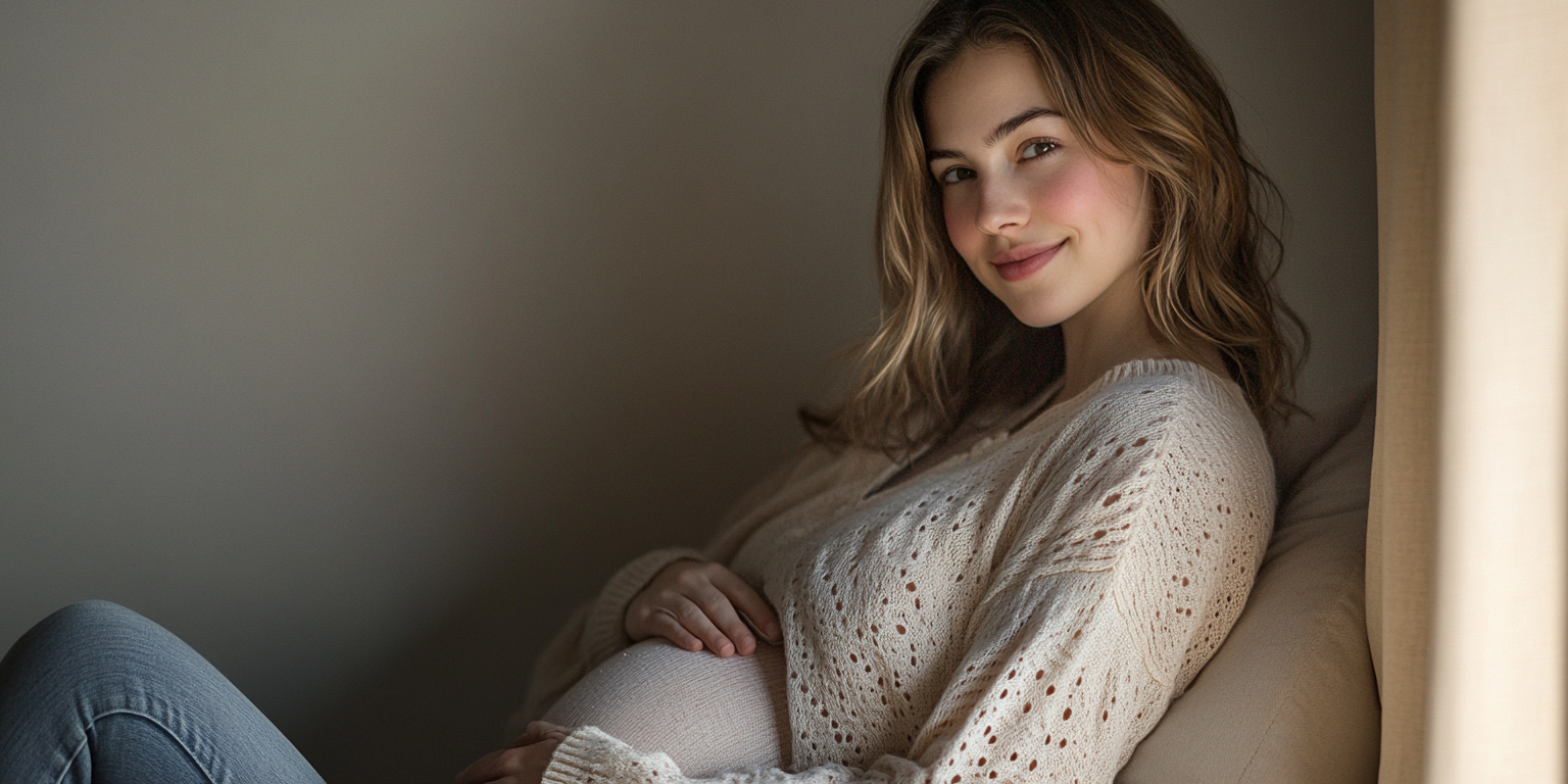 u1653669982_realistic_pregnant_woman_chic_casual_style_wearin_1da556eb-c198-4bff-b956-e69f33deb164_0 réutilisation d'un bola de grossesse