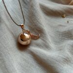 Bola de grossesse or rose Elya cordon doré