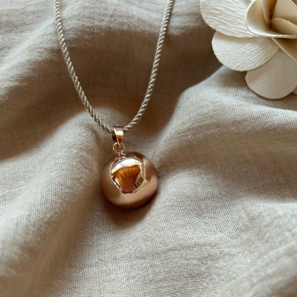 Bola de grossesse or rose Eléanore cordon doré
