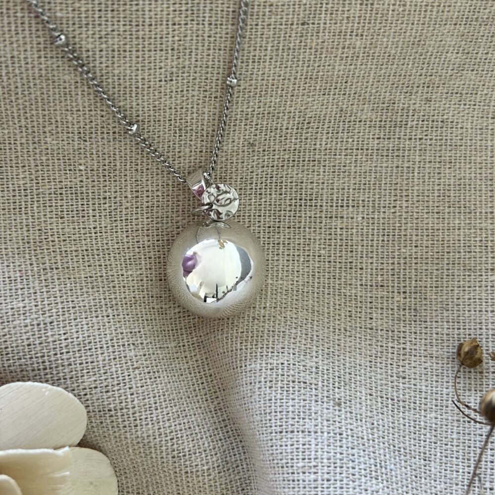 bola de grossesse argent à boules et breloque
