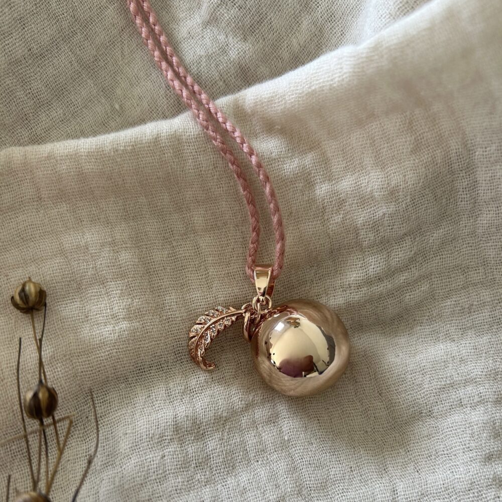 bola de grossesse or rose elya cordon rose