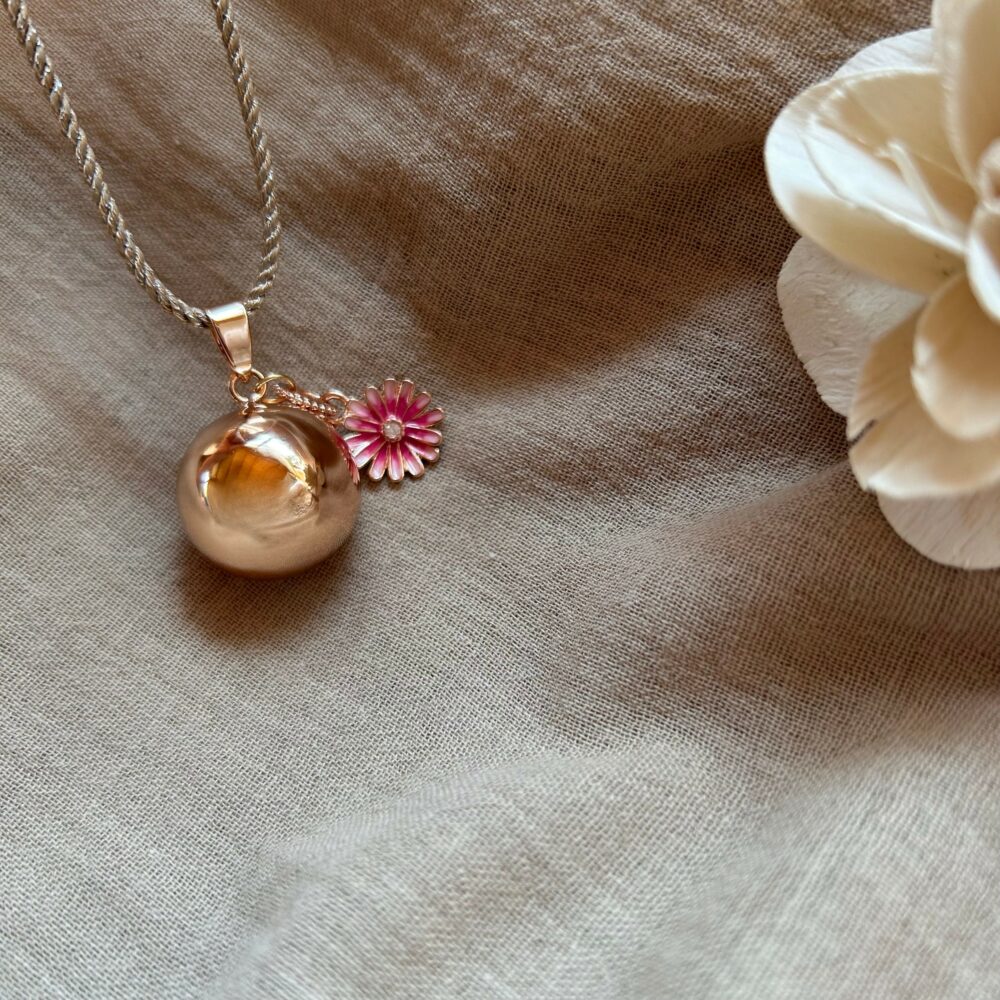 bola de grossesse or rose romy cordon doré